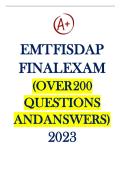 EMT FISDAP FINAL EXAM &lpar;OVER200 QUESTIONSAND ANSWERS&rpar;2023