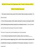 RCIS CCI Exam Test Questions and  Correct Answers &lpar;2024 &sol; 2025&rpar; &lpar;Verified Answers&rpar;