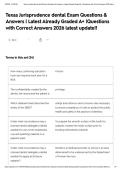 Texas Jurisprudence dental Exam Questions & Answers &vert; Latest Already Graded A&plus; &vert;Questions with Correct Answers 2026 latest update&excl;&excl;