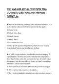 EPIC AMB 400 ACTUAL TEST PAPER 2026 COMPLETE QUESTIONS AND ANSWERS GRADED A&plus;