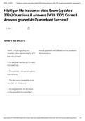 Michigan life insurance state Exam &lpar;updated 2026&rpar; Questions & Answers &vert; With 100&percnt; Correct Answers graded A&plus; Guaranteed Success&excl;&excl;