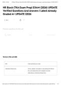 HR Block &lpar;TKA Exam Prep&rpar; EXAM &lpar;2026&rpar; UPDATE Verified Questions And Answers &vert; Latest Already Graded A&plus; UPDATE &vert;2026