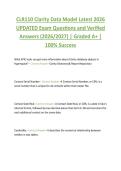 CLR110 Clarity Data Model Latest 2026  UPDATED Exam Questions and Verified  Answers &lpar;2026&sol;2027&rpar; &vert; Graded A&plus; &vert;  100&percnt; Success