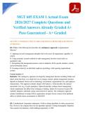 MGT 605 EXAM 1 Actual Exam 2026&sol;2027 Complete Questions and Verified Answers Already Graded A&plus; Pass Guaranteed - A&plus; Graded