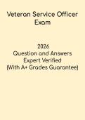 eteran Service Officer Exam Study Guide 2026 &vert; VSO Certification Practice & Review