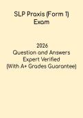 SLP Praxis Exam Form 1 Study Guide 2026 &vert; Speech Language Pathology Practice Test