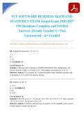 IVY SOFTWARE BUSINESS MATH AND STATISTICS EXAM Actual Exam 2026&sol;2027 190 Questions Complete and Verified Answers Already Graded A&plus; Pass Guaranteed - A&plus; Graded