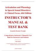 Instructor&rsquo;s Manual & Test Bank &ndash; Articulation and Phonology in Speech Sound Disorders&colon; A Clinical Focus&comma; 6th Edition &ndash; Jacqueline Bauman-Waengler &ndash; ISBN 9780134990576 &lpar;Chapters 1&ndash;11 Covered&rpar;