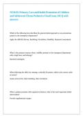 NUR 651 Primary Care and Health Promotion of Children and Adolescent Clients Pediatrics Final Exam&comma; MCQ with answers 