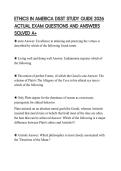 ETHICS IN AMERICA DSST STUDY GUIDE 2026 ACTUAL EXAM QUESTIONS AND ANSWERS SOLVED A&plus;