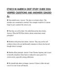 ETHICS IN AMERICA DSST STUDY GUIDE 2026 VERIFIED QUESTIONS AND ANSWERS GRADED A&plus;