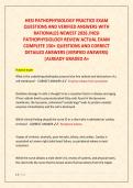 HESI PATHOPHYSIOLOGY PRACTICE EXAM  QUESTIONS AND VERIFIED ANSWERS WITH  RATIONALES NEWEST 2026 &sol;HESI  PATHOPHYSIOLOGY REVIEW ACTUAL EXAM  COMPLETE 150&plus; QUESTIONS AND CORRECT  DETAILED ANSWERS &lpar;VERIFIED ANSWERS&rpar;  &vert;ALREADY GRADED A&plus;
