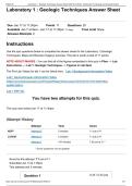 Laboratory 1 &colon; Geologic Techniques Answer Sheet Fully Solved 100&percnt;