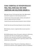 EXAM 1 ESSENTIALS OF PATHOPHYSIOLOGY FINAL FINAL PAPER 2026 TEST PAPER QUESTIONS AND SOLUTIONS GRADED A&plus;