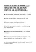 EXAM ELABORATIONS IRC BUILDING CODE ACTUAL TEST PAPER 2026 COMPLETE QUESTIONS AND ANSWERS GRADED A&plus;