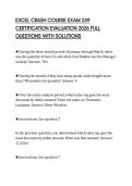 EXCEL CRASH COURSE EXAM 259 CERTIFICATION EVALUATION 2026 FULL QUESTIONS WITH SOLUTIONS