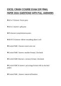 EXCEL CRASH COURSE EXAM 259 FINAL PAPER 2026 QUESTIONS WITH FULL ANSWERS
