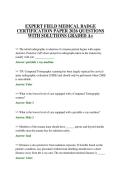EXPERT FIELD MEDICAL BADGE CERTIFICATION PAPER 2026 QUESTIONS WITH SOLUTIONS GRADED A&plus;