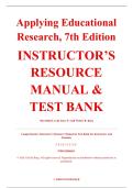 Instructor&rsquo;s Resource Manual & Test Bank &ndash; Applying Educational Research&comma; 7th Edition &ndash; Gall&comma; Gall&comma; & Borg &ndash; ISBN 9780132868631 &lpar;Chapters 1&ndash;19 Covered&rpar;