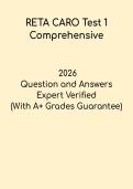 RETA CARO Test 1 Study Guide 2026 &vert; Comprehensive Real Estate Exam Q&A