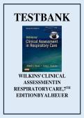 Test bank-Wilkins&rsquo; Clinical Assessment in Respiratory Care 8th Edition by Heuer-Complete Guide All Chapters &lpar;1-21&rpar; Latest Update 2025
