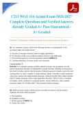 C211 WGU OA Actual Exam 2026&sol;2027 Complete Questions and Verified Answers Already Graded A&plus; Pass Guaranteed - A&plus; Graded