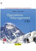 Solutions Manual & Test Bank for Operations Management&comma; 14th Edition by William J&period; Stevenson &lpar;ISBN&colon; 9781264170703&rpar; &mdash; Complete Chapter Questions and Answers 2026