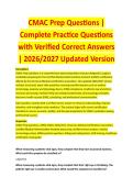 CMAC Prep Questions 2026&sol;2027 Complete Questions with Verified Correct Answers &vert;&vert; 100&percnt; Guaranteed Pass &vert; Newest Version