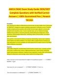 AMCA CMAC Exam 4 2026&sol;2027 Complete Questions with Verified Correct Answers &vert;&vert; 100&percnt; Guaranteed Pass &vert; Newest Version