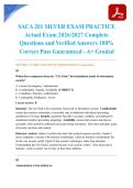 SACA 201 SILVER EXAM PRACTICE Actual Exam 2026&sol;2027 Complete Questions and Verified Answers 100&percnt; Correct Pass Guaranteed - A&plus; Graded