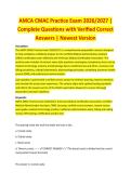 AMCA CMAC Practice Exam 2026&sol;2027 Complete Questions with Verified Correct Answers &vert;&vert; 100&percnt; Guaranteed Pass &vert; Newest Version