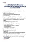 WGU C722 Project Management  Refreshment Exam with Verified Answers  latest Uploaded 2026 