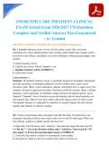 INP402 EPICCARE INPATIENT CLINICAL EXAM Actual Exam 2026&sol;2027 176 Questions Complete and Verified Answers Pass Guaranteed - A&plus; Graded