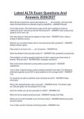 Latest ALTA Exam Questions And Answers 2026&sol;2027
