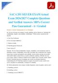 SACA 201 SILVER EXAM Actual Exam 2026&sol;2027 Complete Questions and Verified Answers 100&percnt; Correct Pass Guaranteed - A&plus; Graded