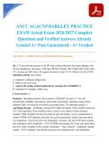 ANCC AGACNP BARKLEY PRACTICE EXAM Actual Exam 2026&sol;2027 Complete Questions and Verified Answers Already Graded A&plus; Pass Guaranteed - A&plus; Graded