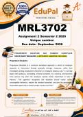 MRL3702 Assignment 2 &lpar;COMPLETE ANSWERS&rpar; Semester 2 2026 - DUE  September 2026