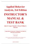 Instructor&rsquo;s Manual & Test Bank &ndash; Applied Behavior Analysis&comma; 3rd Edition &ndash; John O&period; Cooper&comma; Timothy E&period; Heron&comma; & William L&period; Heward &ndash; ISBN 9780134752556 &lpar;Chapters 1&ndash;31 Covered&rpar;
