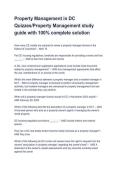 Property Management in DC Quizzes&sol;Property Management study guide with 100&percnt; complete solution