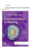 Test Bank for Communication in Nursing&comma; 10th Edition by Julia Balzer Riley &lpar;ISBN&colon; 9780137513673&rpar; &mdash; Complete Chapter Questions and Answers 2026