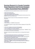 Nursing Research In Canada Complete Exam Questions And Correct Answers &lpar;100&percnt; Guaranteed Pass&rpar; 2026&sol;2027