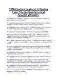 N3104 Nursing Research In Canada Exam Practice Questions And Answers 2026&sol;2027