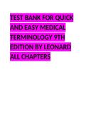Test Bank &ndash; Quick and Easy Medical Terminology 9th Ed by Leonard &vert; PDF All Chapters