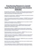 Final Nursing Research In Canada Exam Review Questions And Answers 2026&sol;2027
