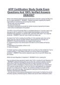 AFIP Certification Study Guide Exam Questions And 100&percnt; Verified Answers 2026&sol;2027