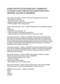 AONN CERTIFICATION MODULES&colon; COMMUNITY  OUTREACH AND PREVENTION QUESTIONS WITH   VERIFIED ACCURATE ANSWERS