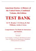 Test Bank &ndash; American Stories&colon; A History of the United States&comma; Combined Volume&comma; 4th Edition &ndash; Brands&comma; Breen&comma; Williams&comma; Gross &ndash; ISBN 9780134828404 &lpar;Chapters 1&ndash;32 Covered&rpar;