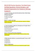 NCLEX-RN Practice Question Test Bank Exam  Verified Questions&comma; Correct Answers&comma; and  Detailed Explanations for Students&vert;&vert;Already  Graded A&plus; 
