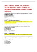NCLEX Pediatric Nursing Test Bank Exam  Verified Questions&comma; Correct Answers&comma; and  Detailed Explanations for Students&vert;&vert;Already  Graded A&plus; 