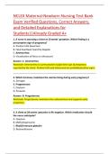 NCLEX Maternal-Newborn Nursing Test Bank  Exam Verified Questions&comma; Correct Answers&comma;  and Detailed Explanations for  Students&vert;&vert;Already Graded A&plus;